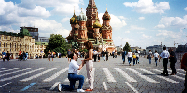 Craig and Larisa on the Red square in Moscow