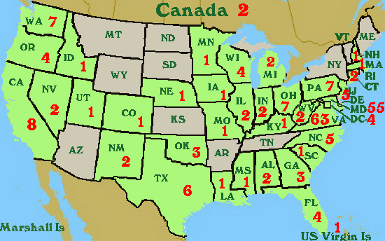 US map where couples live