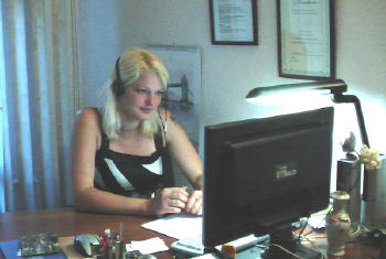Natasha Belah on  Skype in EI Kiev office.